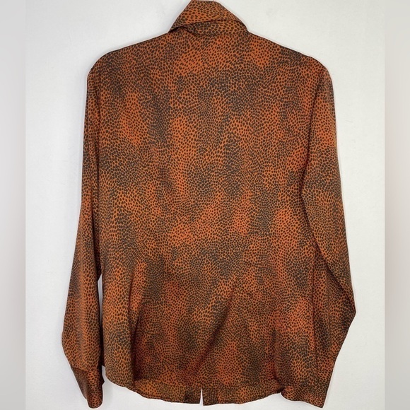 FRANCO Mirabelli abstract animal print satiny buttons down shirt - Picture 6 of 7